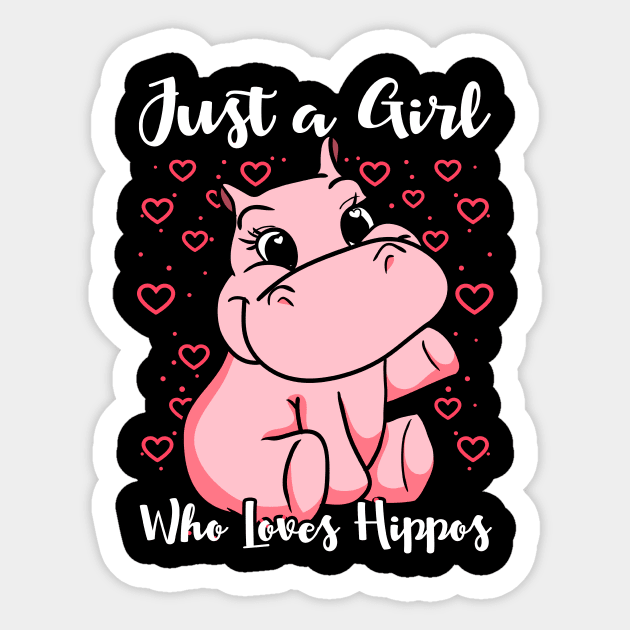 Just a Girl Who Loves Hippos T-Shirt Woman Cute Animal Gift Sticker by Dr_Squirrel